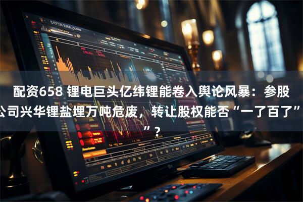 配资658 锂电巨头亿纬锂能卷入舆论风暴：参股公司兴华锂盐埋万吨危废，转让股权能否“一了百了”？